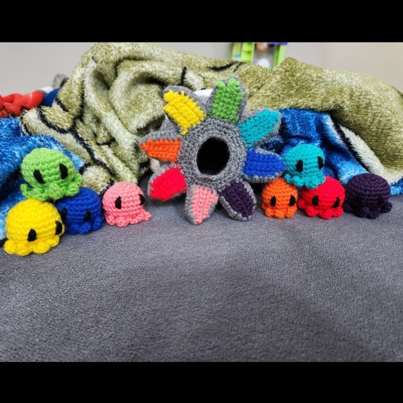 Handmade Gray Octopus Plush Toy